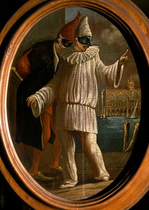 Pulcinella és Pantalone. 18. század (olaj) alkotó: Venetian School