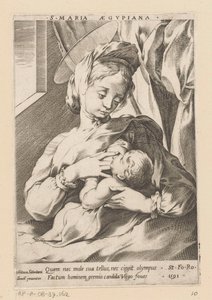 Mária, a gyermek szoptat S. Maria Aegypiana (cím a tárgyon)