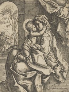 A Szűzanya ölében ölelte a Krisztus-gyermeket, József látta a..., kb. 1600-1613.