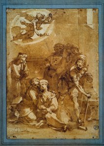 Szent Cecile halála Barna tintával készülő rajz Santa Cecilia (Pisa) számára, Ventura di Arcangelo Salimbeni dit Bevilacqua (1568-1613) V. 0,25 X 0,17 m. Párizs, Louvre Múzeum