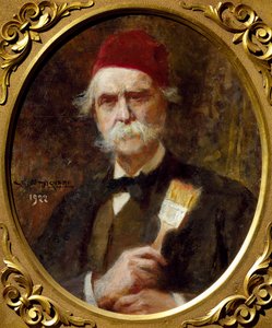Vespasiano Bignami (1841-1929) önarcképe, olaj, vászon, 55x62 cm