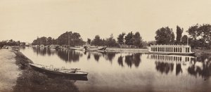 Bárkák Oxfordban, 1862. alkotó: Victor A Prout