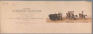 Történelmi körmenet az Utrechti Alkalmazott Tudományok Egyetemének második századik évfordulóján, 1836 (címnyomat) A holland hadsereg közeledése Ostendhez, 1600. július 3-án, a nieuwpoorti győzelem másnapján; a H ​​H Stud által adott jelmez szerint alkotó: Victor Adam