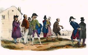 Martin, a labdajátékos. A Groteszk albumban, a kiemelkedő típusok választása, Victor Adam illusztrációi, Párizs, 1850 körül. alkotó: Victor Adam