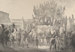 Katonai Fesztivál Boulogne-ban Napóleonnal, a Ho... légiójának elosztó csillagaival, 19. század. alkotó: Victor Adam