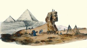 A francia ezredes Egyiptomban. a „” Album Grotesque, Choices of Remarkable Types”-ben, Victor Adam illusztrációi, Párizs, 1850 körül. alkotó: Victor Adam