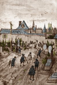 Janzenista convulsionary (vagy Saint Medard) (A görcsök művei) a 18. században: „” a betegek és a betegek Saint-Medard temetőjébe mennek (ahol Francois Paris diakónus sírja van), hogy csodával határos módon guerisek legyenek” (Convulsionnaire gyakorlatok C