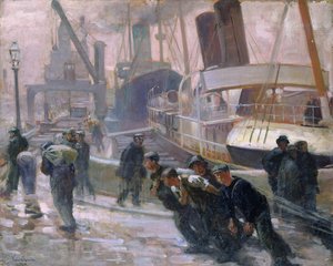 Liverpooli dokkmunkások hajnalban, 1903