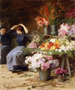 Virág erő; virágárus, alkotó: Victor Gabriel Gilbert