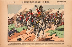 A Royal Scots Greys támadása a waterlooi csatában, 1920 körül