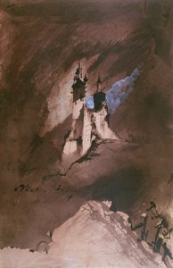 Egy Vogézek kastélyának emléke, 1857 (toll és tinta, mosás és gouache papíron) alkotó: Victor Hugo