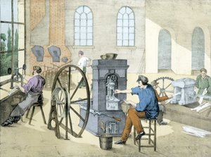 Érmebolt (érmeverés) (érmekészítés), litho de Janson. 19. század.