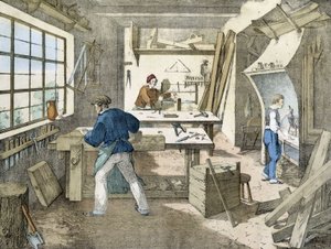 Az asztalos, Janson litho. 19. század.