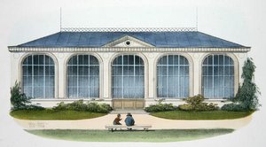 A Bellombre-i Orangerie (Bourgogne) illusztrációja a „Habitations Champetres”-ből, Párizs, 1895 körül (chromolitho)