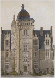 Saint-Ouen-i kastély, Mayenne, illusztráció a párizsi „Les Chateaux de la vallee de la Loire”-ból, Ch. Boivin, 1861