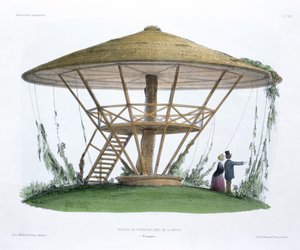 Robinson napernyője, Parc de la Motte, Burgundia, a "Habitations Champetres"-ből, Becquet Brothers metszete, 1855 körül