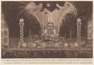 Dekoráció és tűzijáték... Monseigneur le Daufin születése (A Dauphin születését ünneplő tűzijáték)