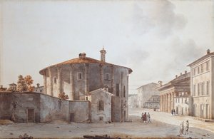 Vesta temploma és jobb oldalon Portunus temploma (rajz)