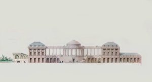 A Chateau du Bouilh első terve, Saint Andre de Cubzac, Aquitaine, 1787 körül (toll, tinta és WC) alkotó: Victor Louis