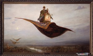 Repülő szőnyegen lovaglás – Viktor Mihajlovics Vasnyecov (1848-1926) festménye, olaj, vászon alkotó: Victor Mikhailovich Vasnetsov