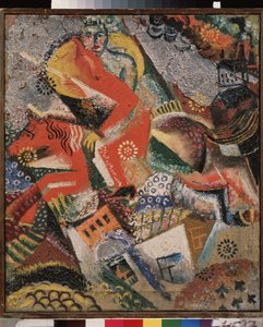 Összetétel piros jumperrel. Viktor (Victor) Nikandrovics Palmov (1888-1929) festménye, olaj, vászon