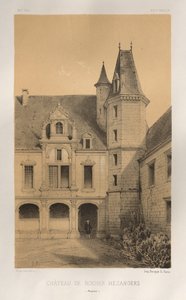 Festői építészet vagy a 15. századi műemlékek. És XVI. Századok: Chateaux De France a XV. és XVI. században: Pl. 36, Château De Rocher Mezangers (Mayenne) alkotó: Victor Petit
