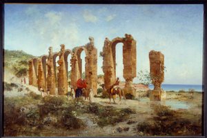 A római vízvezeték Cherchellben (Algéria). Victor Pierre Huguet (1835-1902) festménye