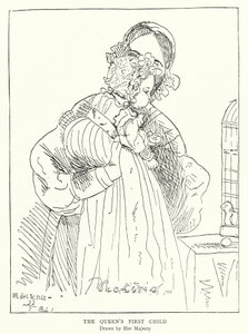 Viktória királynő első gyermeke, őfelsége rajzolta (litho) alkotó: Victoria Queen