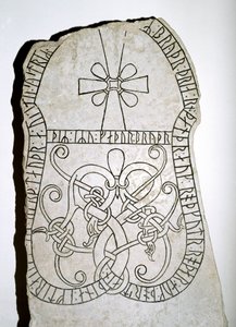 Rúnakő kereszttel, 7-8 alkotó: Viking