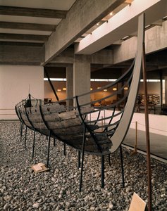 Viking hajót (drakkar vagy Langskip) találtak a Roskilde-fjordban, Dániában, 1030 körül (tölgy, fenyő, kőris és éger)