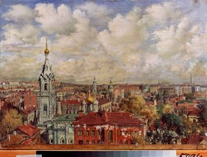 Moszkva (Oroszország) - Viktor Jakovlevics Jakovlev (1844-?) festménye, olaj, vászon, orosz művészet alkotó: Viktor Jakovlevich Yakovlev