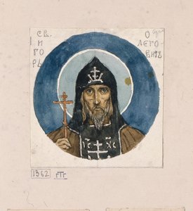 Igor Csernigovi Szent Herceg Tanulmány a kijevi Szent Vlagyimir-székesegyház freskóihoz, 1884-1889 alkotó: Viktor Mikhaylovich Vasnetsov