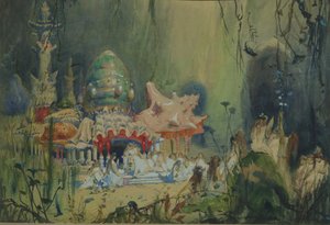 Víz alatti Királyság. Színpadterv A. Dargomyzhsky Rusalka című operájához, 1884 alkotó: Viktor Mikhaylovich Vasnetsov