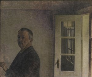 Önarckép. A Cottage Spurveskjul Sorgenfriben, Koppenhágától északra alkotó: Vilhelm Hammershøi