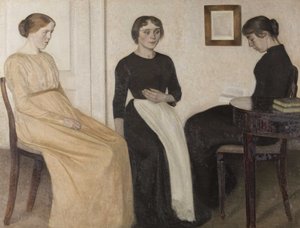 Három fiatal nő, 1888. alkotó: Vilhelm Hammershøi