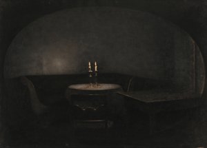 Belső. Mesterséges fény alkotó: Vilhelm Hammershøi