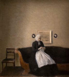 Belső a művész édesanyjával alkotó: Vilhelm Hammershoi