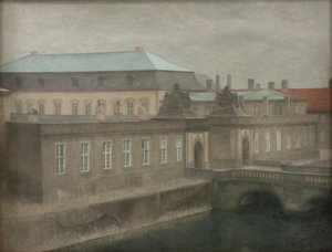 Kilátás a Christiansborg-palotára. Késő ősz alkotó: Vilhelm Hammershøi