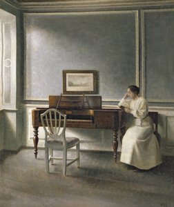 Zongora mellett olvasó nő, 1907 alkotó: Vilhelm Hammershoi