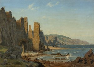 Strandképződmény Bornholmon. Jelenet Røből alkotó: Vilhelm Kyhn