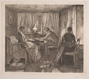 Belső a művész családjával alkotó: Vilhelm Kyhn