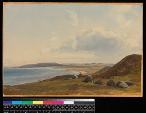 Kilátás Hesbjerg felé a Hornbaek birtokról, 1857 (olaj, papír a fedélzeten) alkotó: Vilhelm Peterson
