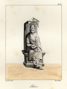 I. Lothar, I. Lothar, Karoling császár, Olaszország és Közép-Franciaország királyának szobra, 795-855 alkotó: Villain Villain