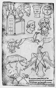 Ms Fr 19093 fol.18v Különféle rajzok (faxmásolat)