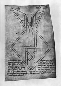 Trebuchet, nyíl- és dárdadobó gép (fakszimile másolat)