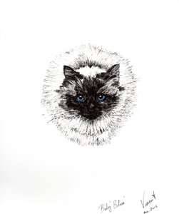 Babalabda, 2015, (tinta, papír) alkotó: Vincent Alexander Booth