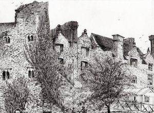 Kastélyrom Hay on Wye, 2007, (tinta papíron) alkotó: Vincent Alexander Booth