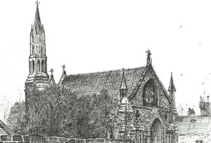 Church at Stonehaven, Skócia, 2007, (Tinta papíron) alkotó: Vincent Alexander Booth
