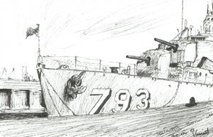 Destroyer 793 Boston Maritime Museum, 2003, (tinta papíron) alkotó: Vincent Alexander Booth