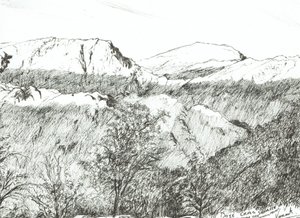 Dove Crag at Sunrise, 2003, (Tinta papíron) alkotó: Vincent Alexander Booth